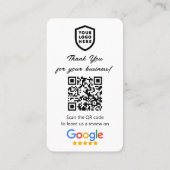 Carte De Visite Google Avis | Business Review Us White QR Code (Dos)