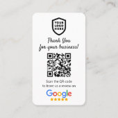 Carte De Visite Google Avis | Business Review Us White QR Code (Dos)
