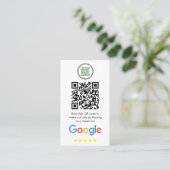 Carte De Visite Google Avis | Code QR de lien de révision d'entrep (Debout devant)