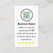 Carte De Visite Google Avis | Code QR de lien de révision d'entrep (Dos)