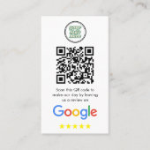 Carte De Visite Google Avis | Code QR de lien de révision d'entrep (Devant)