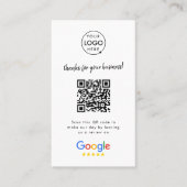 Carte de visite Google Avis | Lien de révision cod (Devant)