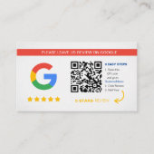 Carte De Visite Google Avis | Merci de code QR professionnel (Devant)