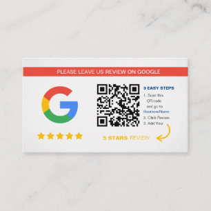 Carte De Visite Google Avis Merci de code QR professionnel