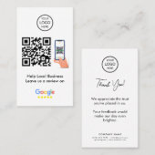 Carte De Visite Google Avis | Profil d'entreprise Code QR (Devant / Derrière)