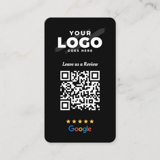 Carte De Visite Google Avis QR Code Business Review Link 5 Star (Devant)
