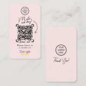 Carte De Visite Google Avis | Revue de l'entreprise | Code QR (Devant / Derrière)