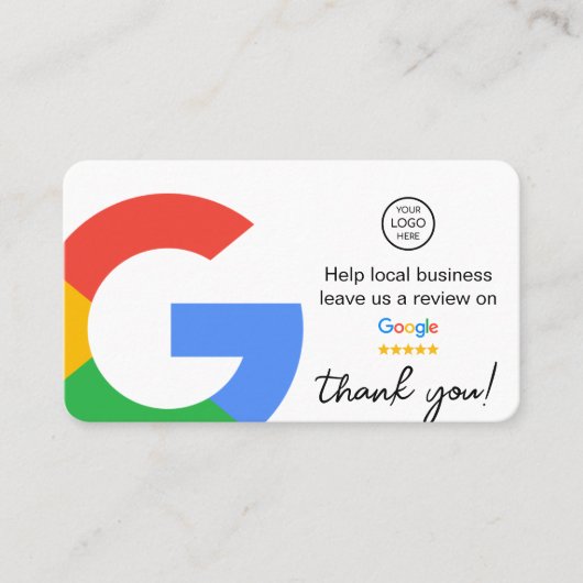 Carte De Visite Google Avis | Revue de l'entreprise | Code QR (Devant)