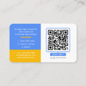 Carte De Visite Google Avis | Revue de l'entreprise | Code QR (Dos)