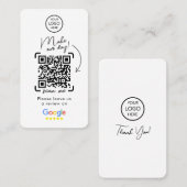 Carte De Visite Google Avis | Revue de l'entreprise | QR Code Busi (Devant / Derrière)