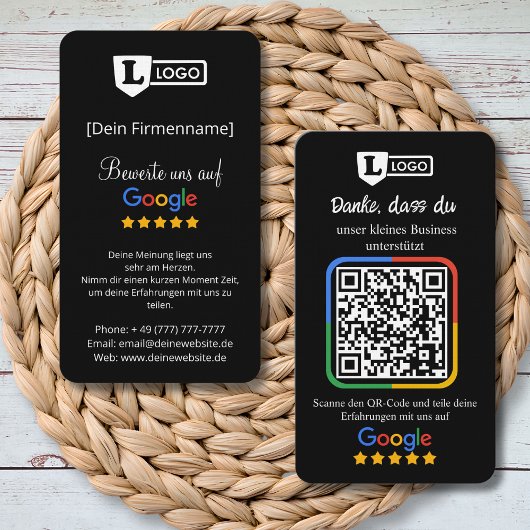 Carte De Visite Google Bewertungskarte mit QR code