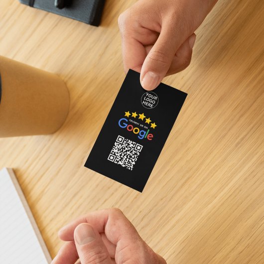 Carte De Visite Google Business Review 5 étoiles Qr Code noir
