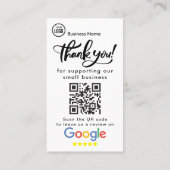 Carte De Visite Google Critiques Avec Merci Et Code QR (Dos)