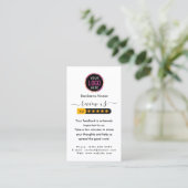 Carte De Visite Google Critiques Avec Merci Et Code QR (Debout devant)