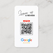 Carte De Visite Google Laissez-nous examiner QR Code Merci d'entre (Devant)