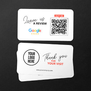 Carte De Visite Google Laissez-nous examiner QR Code Merci d'entre