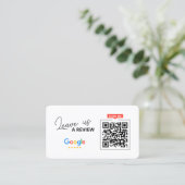 Carte De Visite Google Laissez-nous examiner QR Code Merci d'entre (Debout devant)