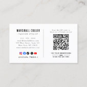 Carte De Visite Google Restaurant Logo QR Code (Dos)