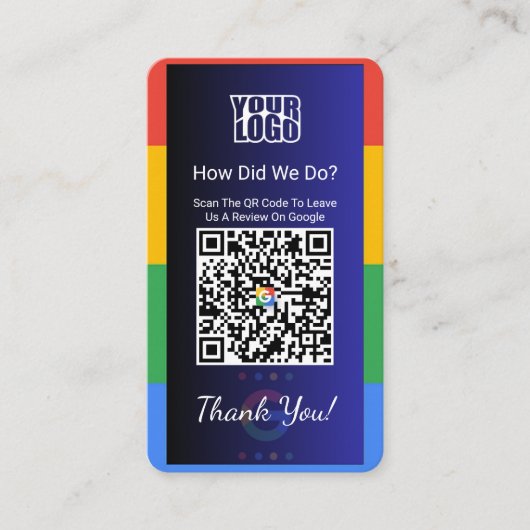 Carte de visite Google Review avec lien Facebook (Devant)