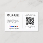 Carte de visite Google Review avec lien QR Code (Dos)