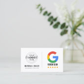 Carte de visite Google Review avec lien QR Code (Debout devant)