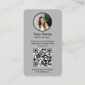 Carte de visite Google Review avec photo et code Q (Devant)