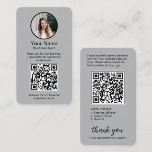 Carte de visite Google Review avec photo et code Q
