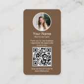 Carte de visite Google Review avec photo et code Q (Devant)