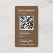 Carte de visite Google Review avec photo et code Q (Dos)
