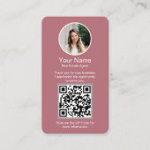 Carte de visite Google Review avec photo et code Q (Devant)