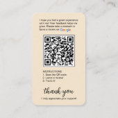 Carte de visite Google Review avec photo et code Q (Dos)