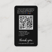 Carte de visite Google Review avec photo et code Q (Dos)