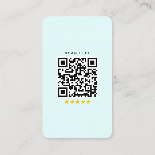 Carte De Visite Google Review Avec QR Code Soft Blue (Dos)