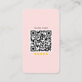 Carte De Visite Google Review Avec QR Code Soft Rose (Dos)