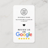 Carte De Visite Google Review Avec QR Code Style Moderne (Devant)