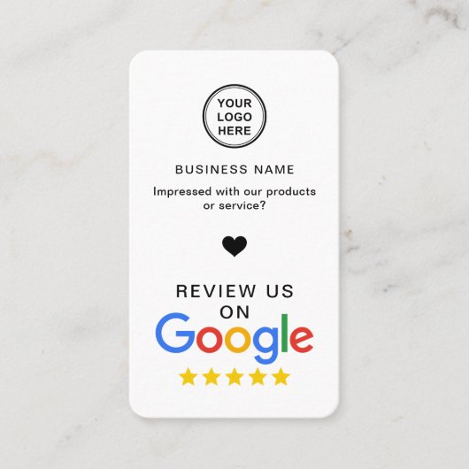 Carte De Visite Google Review Avec QR Code Style Moderne (Devant)