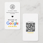 Carte De Visite Google Review Avec QR Code Style Moderne (Devant / Derrière)