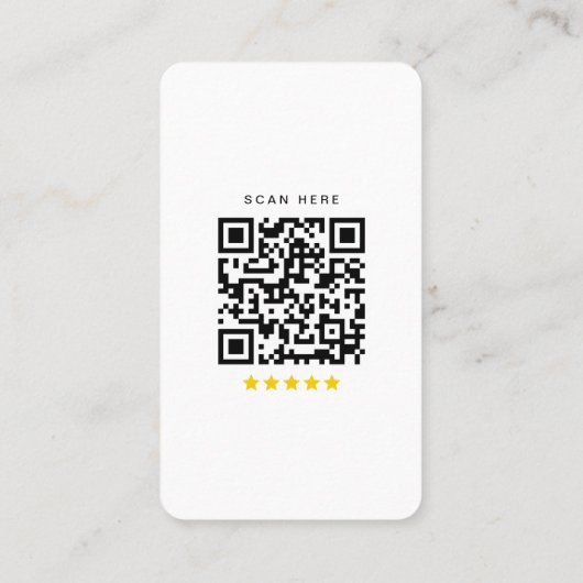 Carte De Visite Google Review Avec QR Code Style Moderne (Dos)