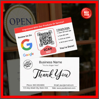Carte De Visite Google Review Avec Qr Link Minimaliste Blanc