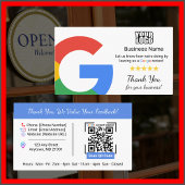 Carte De Visite Google Review Card Modèle avec lien de code QR