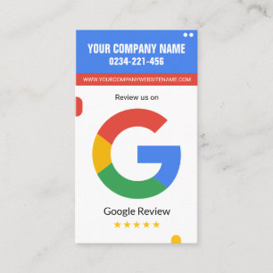Carte De Visite Google Review Card Pour toute entreprise