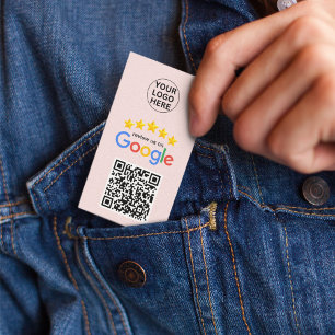 Carte De Visite Google Review My Business 5 Star Qr Code Rose