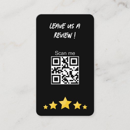 Carte De Visite Google Review My Business manuscrit Qr Code (Devant)