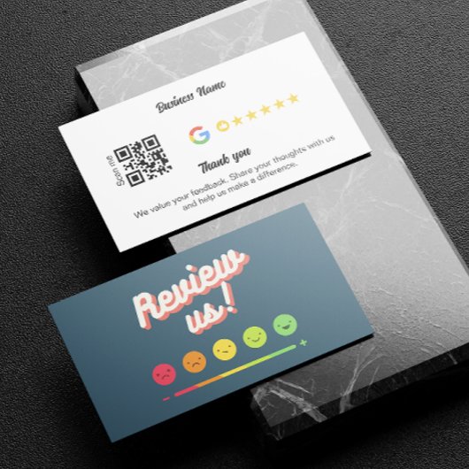 Carte De Visite Google Review My Business Merci Qr Code