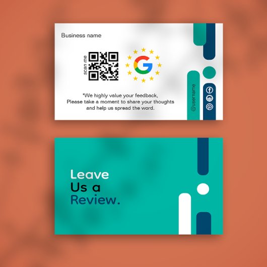 Carte De Visite Google Review My Business Modern Qr Code
