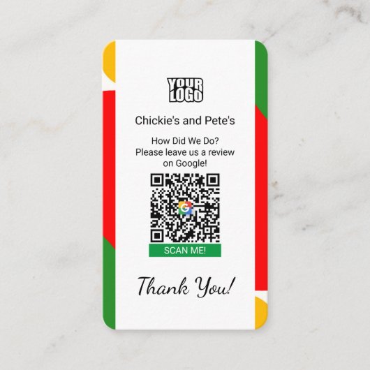 Carte de visite Google Review Pour Petites Entrepr (Devant)