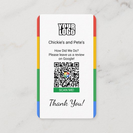 Carte de visite Google Review Pour Petites Entrepr (Devant)