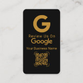 Carte De Visite Google Review QR Code Black Gold (Devant)