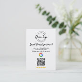 Carte De Visite Google Review QR Code Customer Feedback request (Debout devant)