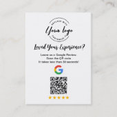 Carte De Visite Google Review QR Code Customer Feedback request (Devant)